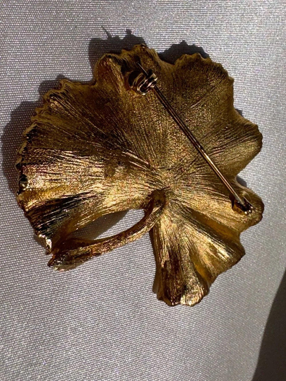 Gold Leaf Decorative Accent with Red Jewel - Elegant Home Accent